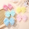 2 Pak Organza Haarstrikjes Clips voor Meisjes, Antislip Kinder Haaraccessoires Leuke Prinses Haarspeldjes (2025 Nieuw)