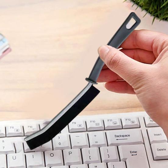 Multifunctional Floor Seam Brush with Ergonomic Handle Flexible Bristles Crevice Cleaning Brush Corner Gap Dust Cleaner Kitchen Tool