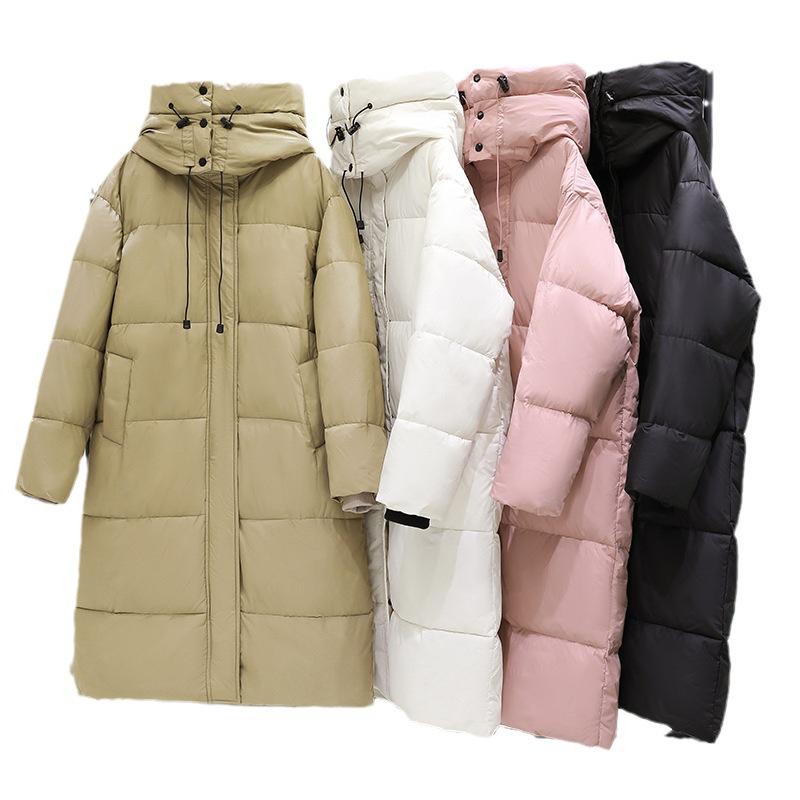 Extra Long Ankle Length Cotton Jacket Women's Knee Length Winter Jacket 2023 New Loose Down Jacket