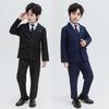 Boys Black Navy Suits Slim Fit Dress Clothes Ring Bearer Outfit Children Wedding Party Performance Costume Kids Blazer Pants