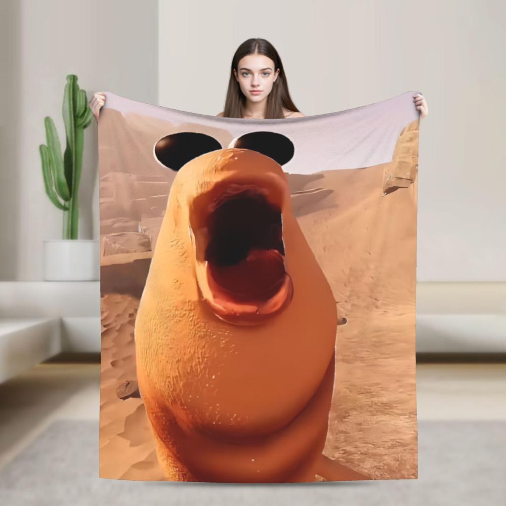 Marcus the Worm Funny Meme Plush Blanket Girls Boys Flannel Throw Blanket For Living Room Warm Soft Quality Bedspread