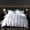 Luxury Blending Natural Mulberry Silk Bedding Set High End Satin Smooth Duvet Cover Set Double King Queen Size Bed Sheets Set