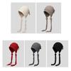 1Pc Handmade Crochet Colored Yarn Hat For Women Winter  Nitted Beanie Cap Earflap Tassel Pompom Hat