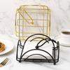 Modern Metal Napkin Holder Flat Design Napkin Tray Iron Art Tissue Rack Restaurants Use