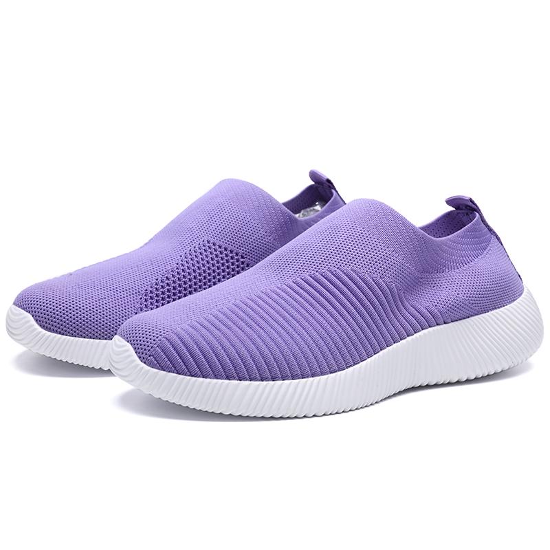 Women Sneakers Vulcanized Shoes Sock Sneakers Women Summer Slip On Flat Shoes Women Plus Size Loafers Walking Flat