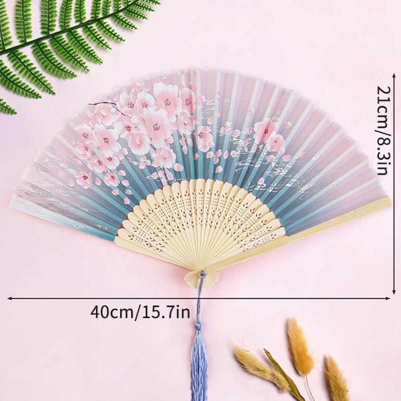 Chinese Retro Hand Fan Vintage Folding Fans Japanese Bamboo Fans Decorative Dancing Fan Photo Props Art Crafts Gifts Home Decor