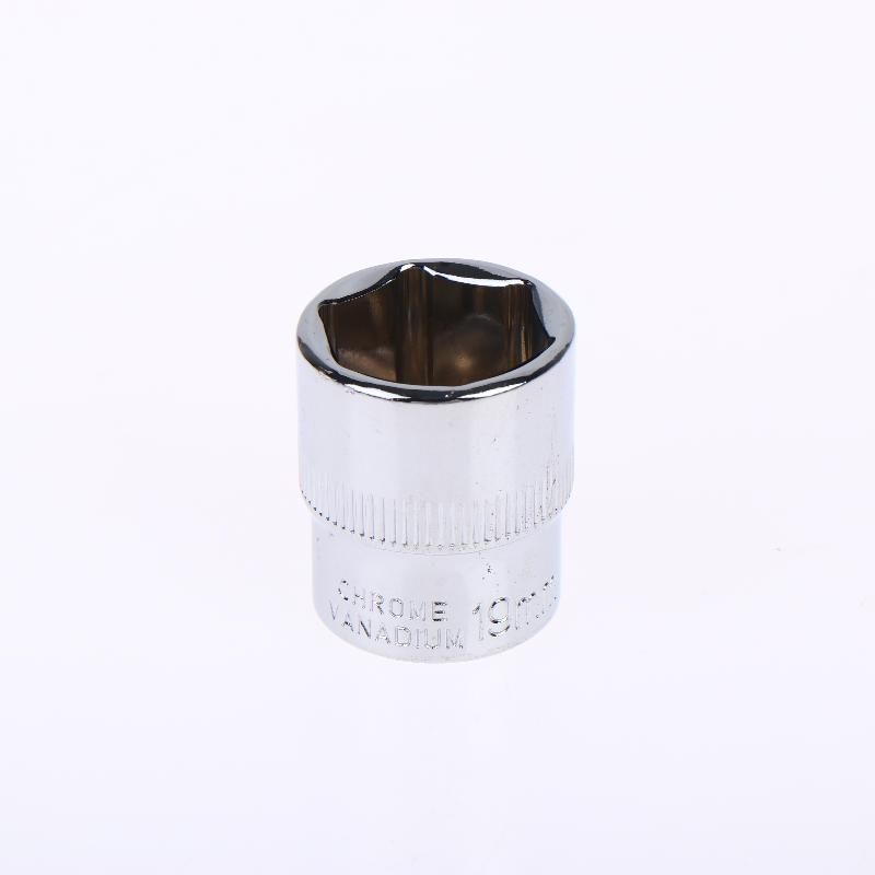 6-24mm 3/8 Short Hex Socket Mirror Polished Chrome-plated Steel Hex Socket Wrench Head For Auto Repair Home Tool
