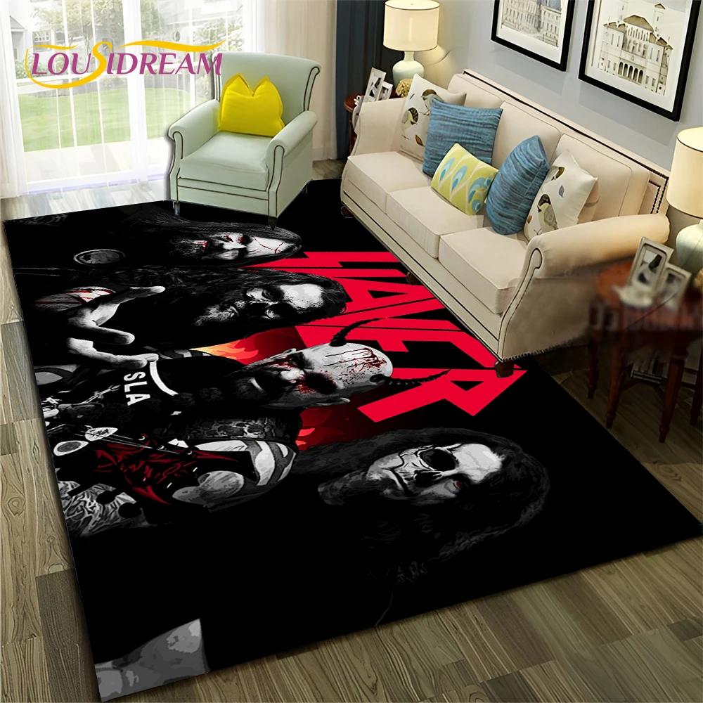 Heavy Metal Band Slayer Rock Carpet Rug for Home Living Room Bedroom Sofa Doormat Decor,kids Play  Area Rug Non-slip Floor Mat