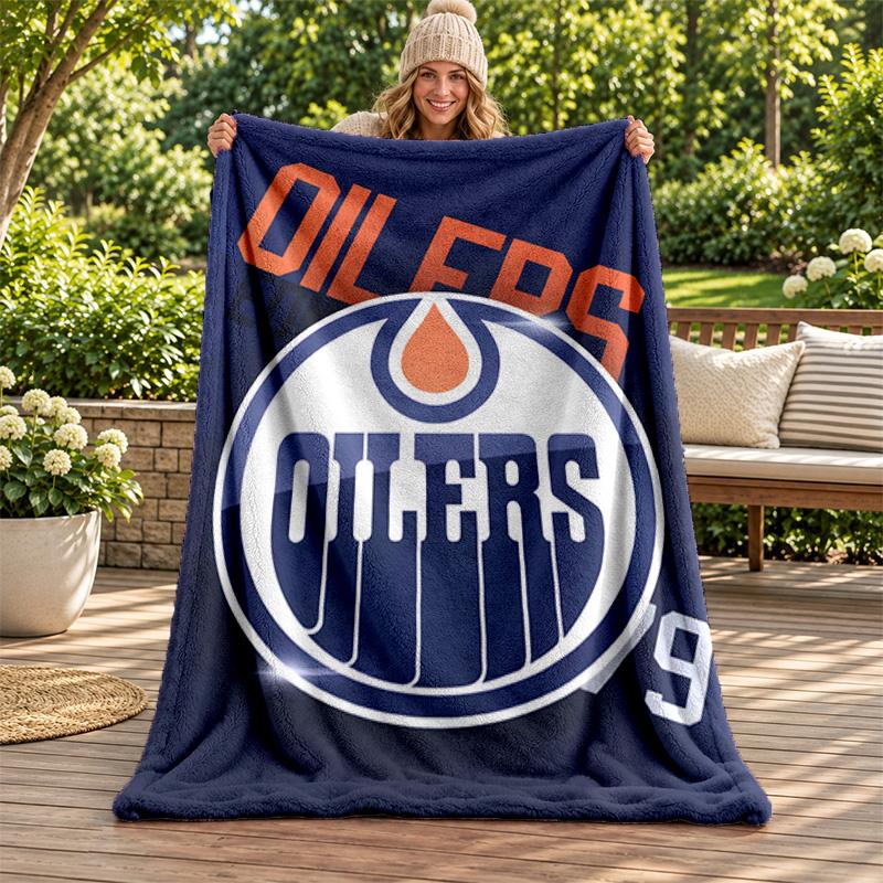Edmonton Oilers Blanket Flannel Blanket Soft Cozy Plush Throw for Sofa Bed Lightweight Home Decoration Gifts for Christmas Various Holidays