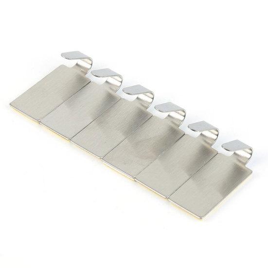 6Pcs Stainless Steel Self-Adhesive Door Wall Bathroom Kitchen Home Hanger Hook