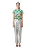 GREEDILOUS Green Biscuit Check Pattern 01 Back Pocket Patch Silver Pants
