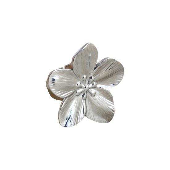 Bloem Open Ring Verstelbaar Gepolijst Metaal Effen Kleur Glad Overdreven Stijl Bloemblaadje Dame Prom Party Vinger Ring Verjaardag Vakantie Cadeau Sieraden