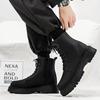 Mens High-top Boots High Quality Leather Casual Boots British Style Lace Up Ankle Boots Non Slip Platform Boot Botas Para Hombre
