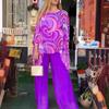 2024 Colorful Chiffon Casual Print Round Neck Two-Piece Summer Set