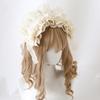 Gothic Style Lace Bow Lolita Headband Sweet Bow Handmade Lace Bow Hairband Embroidery Design Lace Headband Maid Costume