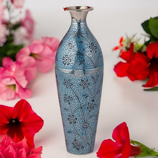 Flower Vase for Living Room Metal Home Decor Showpiece Wedding Anniversary Gift
