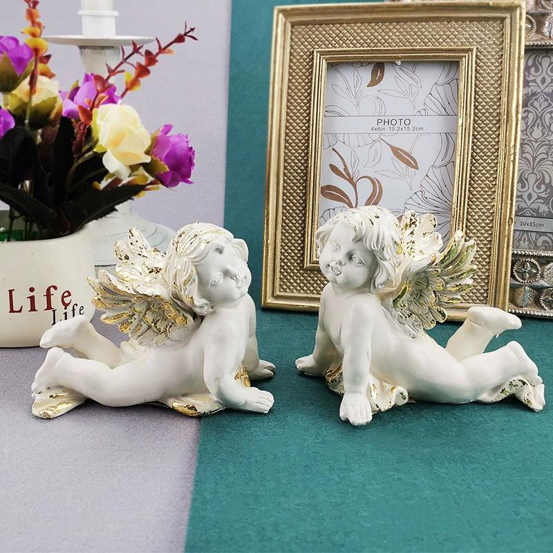 Retro Engelsflügel Figur - Niedliche Harzverzierung für Hochzeiten & Geburtstage