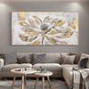 Golden Flower Abstract Home Decor Oil Painting Printed On Canvas Wall Art for Living Room Modern Posters Vintage Quadros Nordic