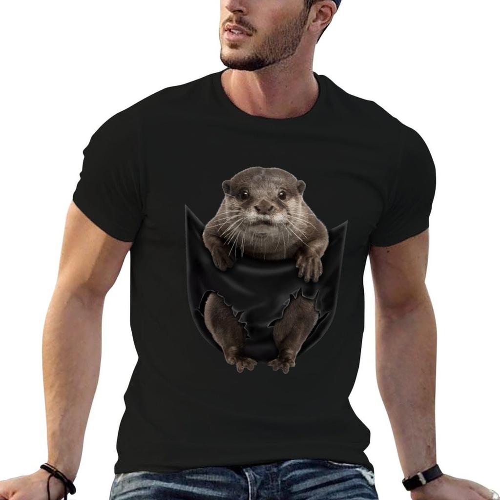 Funny Otter In Pocket Meme Birthday Shirt Otters Lovers Pet Owners T Shirt T-Shirt Funny T Shir