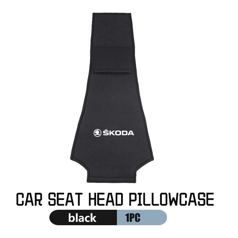 CTGI2 Car Styling Suede Seat Back Headrest Pillow Cover Dustproof Pad Accessories For Skoda Fabia 1 2 Octavia A7 RS Superb Rapid Yeti