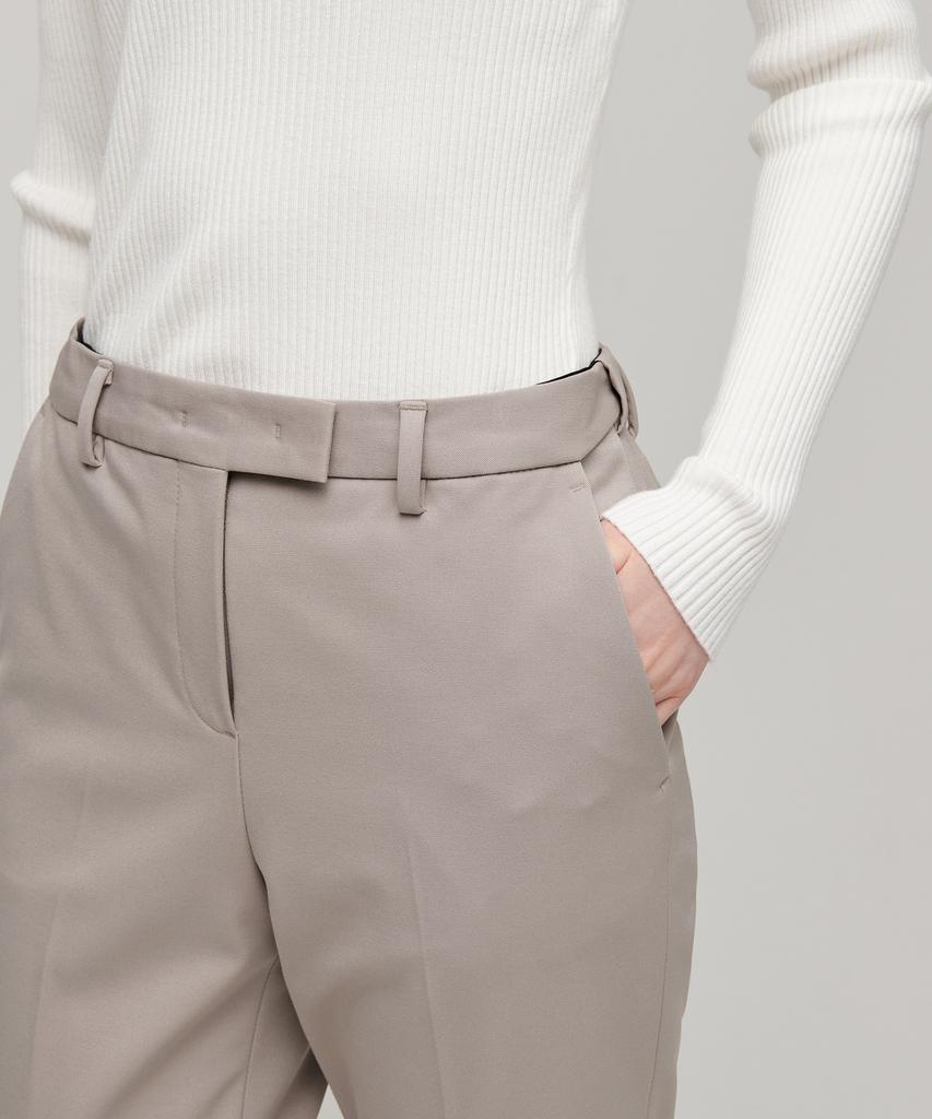 MUSINSA STANDARD WOMAN Women'S Heavyweight Fleece-Lined Slim Straight Hidden Elastic Waist Slacks [Light Beige]