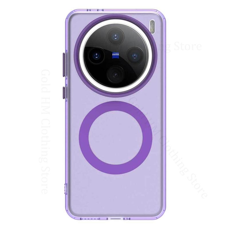 Candy Color Matte Magnetic Shockproof Case For Vivo X200 Pro Mini Wireless Charging Translucent Cover For VIVO Y200 Pro S19 Pro V40 Pro 5G Shell