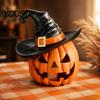 Escape Room Dekorationen Halloween Kürbis Ornament mit Hexenhut, Harz Jack O Lantern Dekorative Lampe, Gruselige Wohnkultur Gesicht Figur für