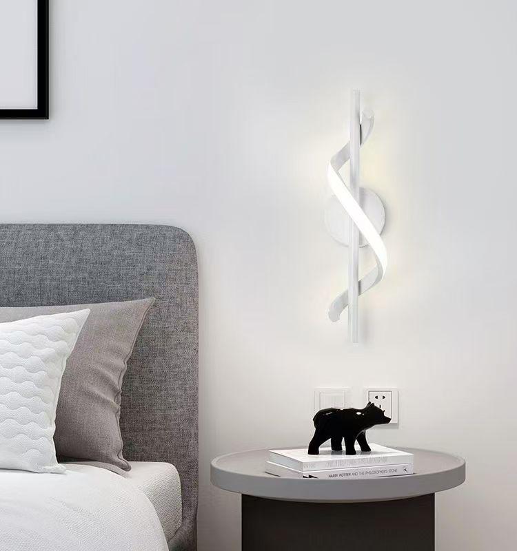 Modern Minimalist LED Spiral Wall Light - Warm Soft Bedroom Decor & Aisle Illumination