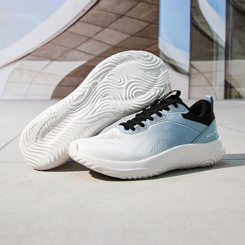 Anta Shen Xing LITE Cushioning, Wear Resistant Low Top Casual Running Shoes Men's White Blue Sneakers 112527712-3