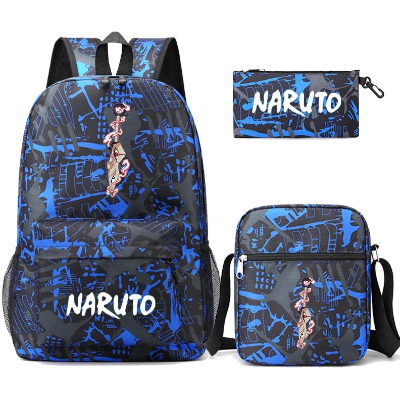 3 stuks/set Anime Naruto Rugzak met Schoudertas Etui voor Jongen Meisje Boekentas Rugzak Mannen Vrouwen Vrijetijds Reistas Rugzak