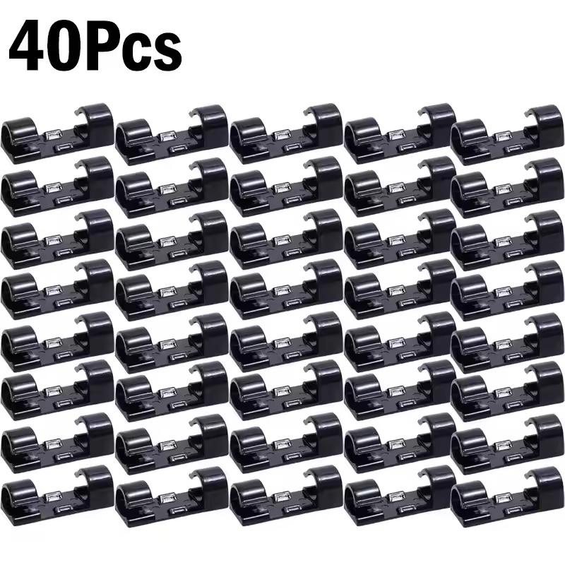 5-60Pcs Cable Clips Organizer Drop Wire Holder Cord Management Self-Adhesive Desk Tidy Cable Manager Fixed Clamp Wire Winder