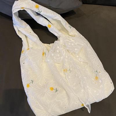 New Embroidered Jacquard Shoulder Bag Large-capacity Design Versatile Cloth Bag Women's Canvas Bag Shopping Bag Vest Bag