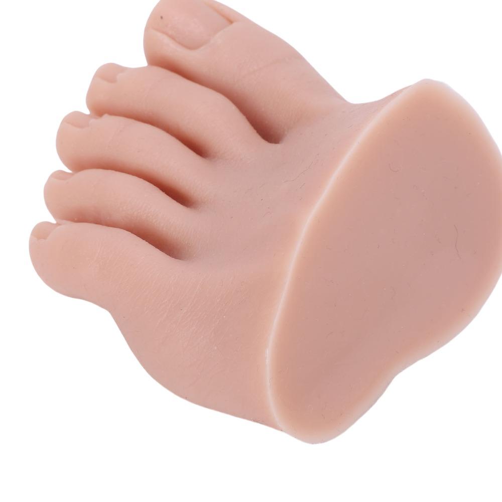 Soft Silicone Nail Art Training Foot Dark Skin Half Foot Mannequin For Nail Art Training