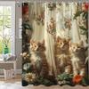 1 Stück Niedliche Katze in Hängematte im Garten Duschvorhang, Badezimmervorhang mit Haken, Bedruckter Polyester Heimdekorationsvorhang