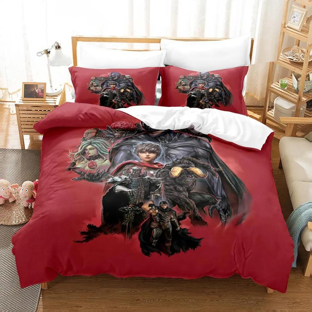 Anime Berserk Bedding Set Boys Girls Twin Queen Size Duvet Cover Pillowcase Bed Kids Adult Fashion Home Textileextile