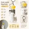 With Yellow Star Flocking Dog Keychain White Animal Pendant New Lamb Bag Charm Handbag Charm