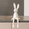 A03F-Bunny Figurine Statue Cute Long Eared Sitting Decor Room Decor For Desk Bookshelf Gift For Friends