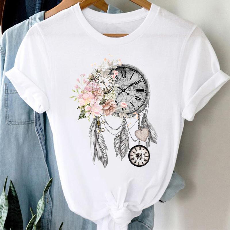 Tricou cu mânecă scurtă din anii 90 cu mânecă scurtă cu imprimeu pentru femei