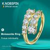 KNOBSPIN D VVS Moissanite Rings for Women Sparkling Diamond Engagement Wedding Band with GRA 925 Sliver Plated 18k Ring