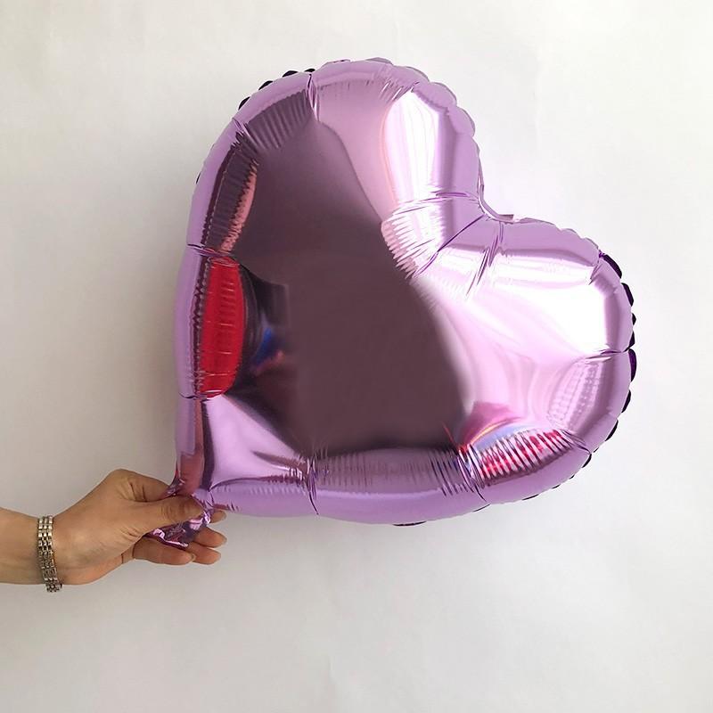 Customizable Wedding Decoration 18 Inch Foil Balloon Helium Birthday Party Aluminum Foil Pure Color Heart Shaped Balloon