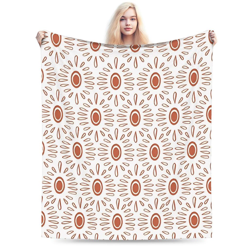 Bohemian Pattern Flannel Blanket Winter Warm Soft Throw Blanket for Kids Living Room Funny Bedspread Sofa Bed Cover