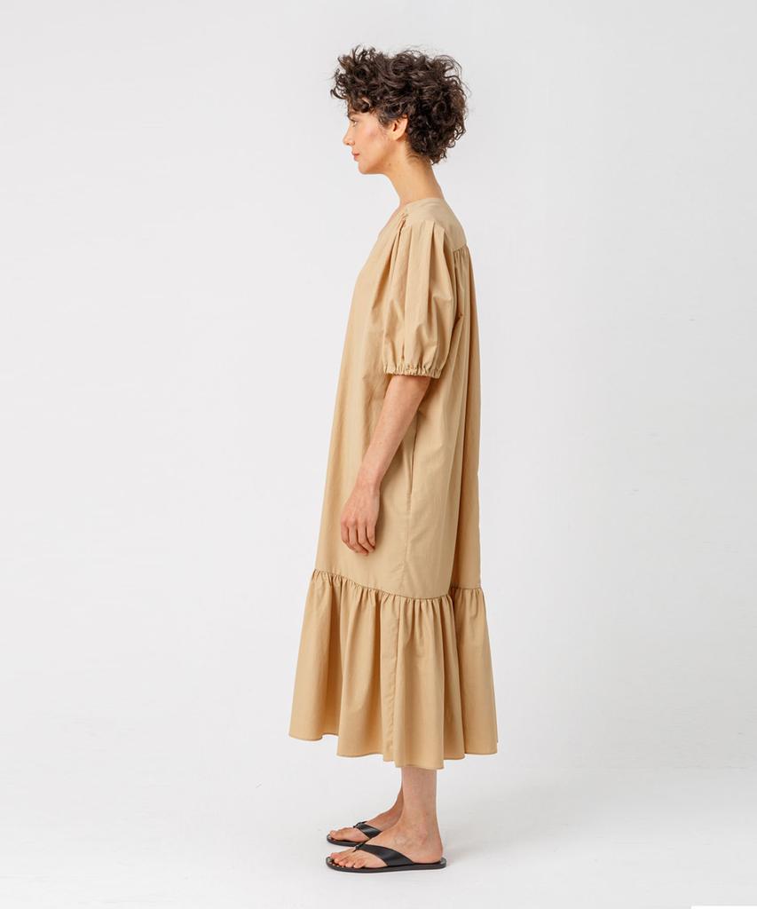 Page Volume Sleeve Dress_Beige