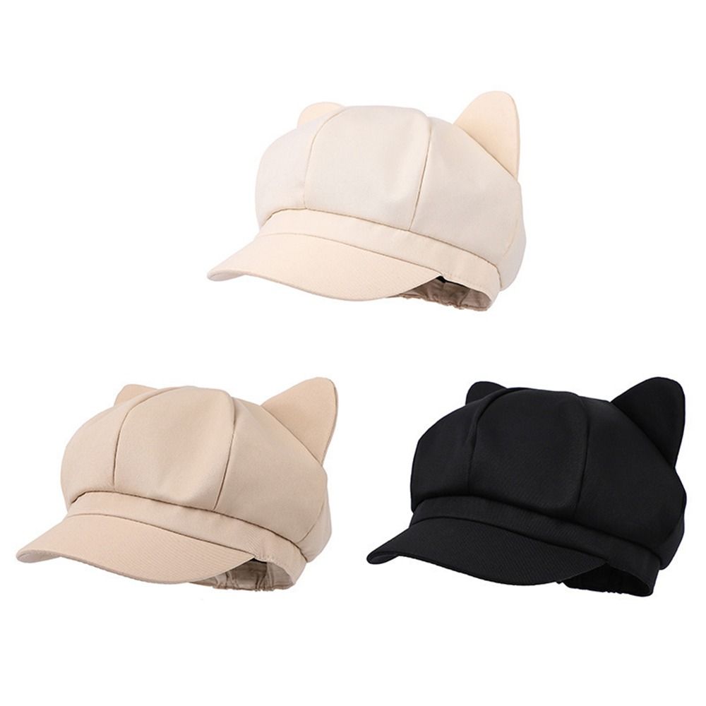 Anti-UV Cat Ear Hat Adjustable Painter Hat Fashion Newsboy Hats  For Women