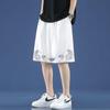 Men's Black Ice Silk Five-Point Casual Sports Shorts