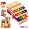 Palitos de madeira coloridos, palitos de sorvete de madeira, ferramentas DIY, materiais de modelo feitos à mão