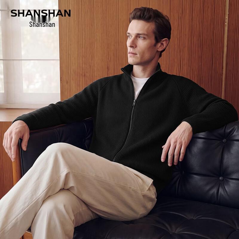 Shanshan Men's 100% Wool Mock Neck Sweater