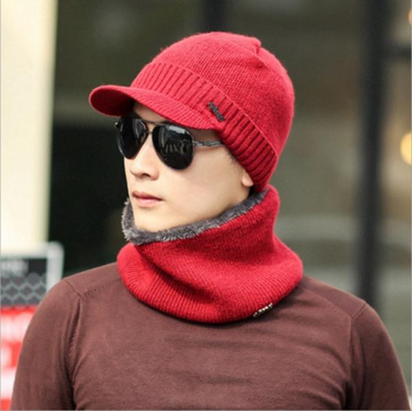 Winter Hats Skullies Beanies Hat Winter Beanies for Men Women Wool Scarf Caps Balaclava Mask Gorras Bonnet Knitted Hat Mens Knitting Peaked Cap