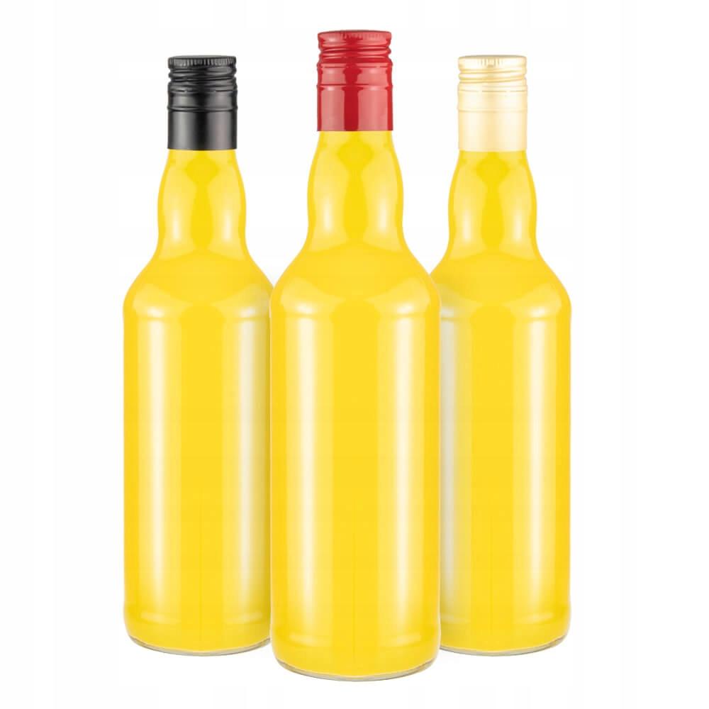 50x MONOPOL Glass Bottles 0.5l for Vodka, Long Cap