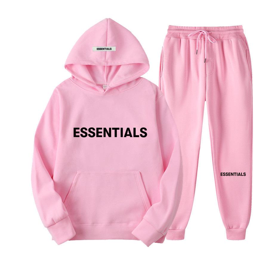 2024 Fear of God Essentials Uniszex Kapucnis Pulóver Szett - Dupla Cérnával, High Street Stílus Őszre/Télre