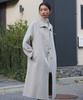 LAMINEZ Single Handmade Long Coat - Oatmeal